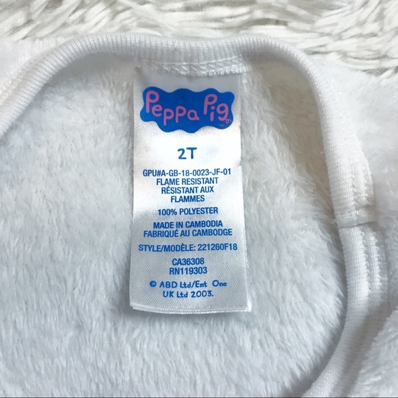 🐷 Peppa Pig Toddler Girl White Sweater 🐷 - Picture 3 of 4